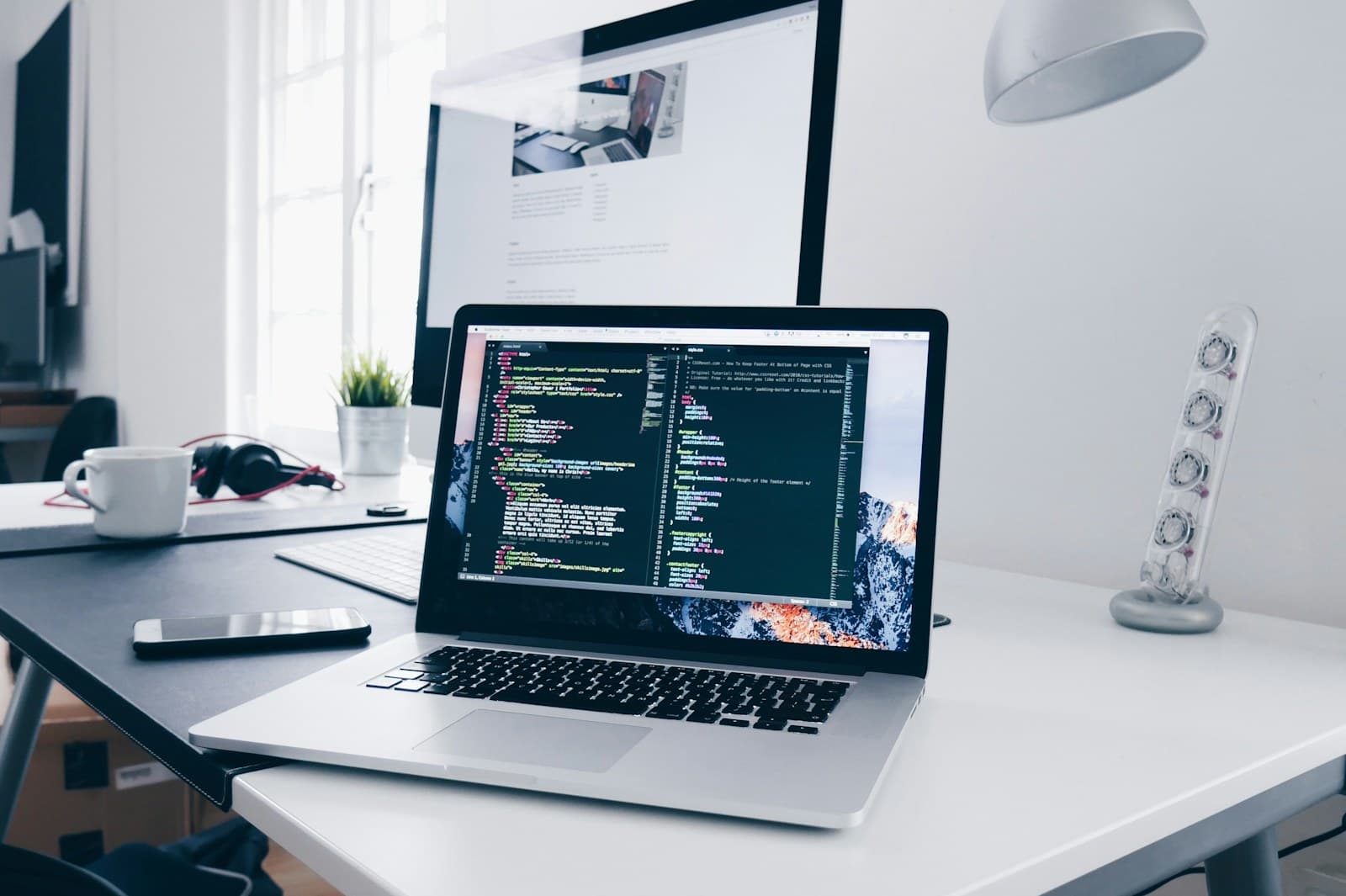 Developer workspace used to improve website loading
