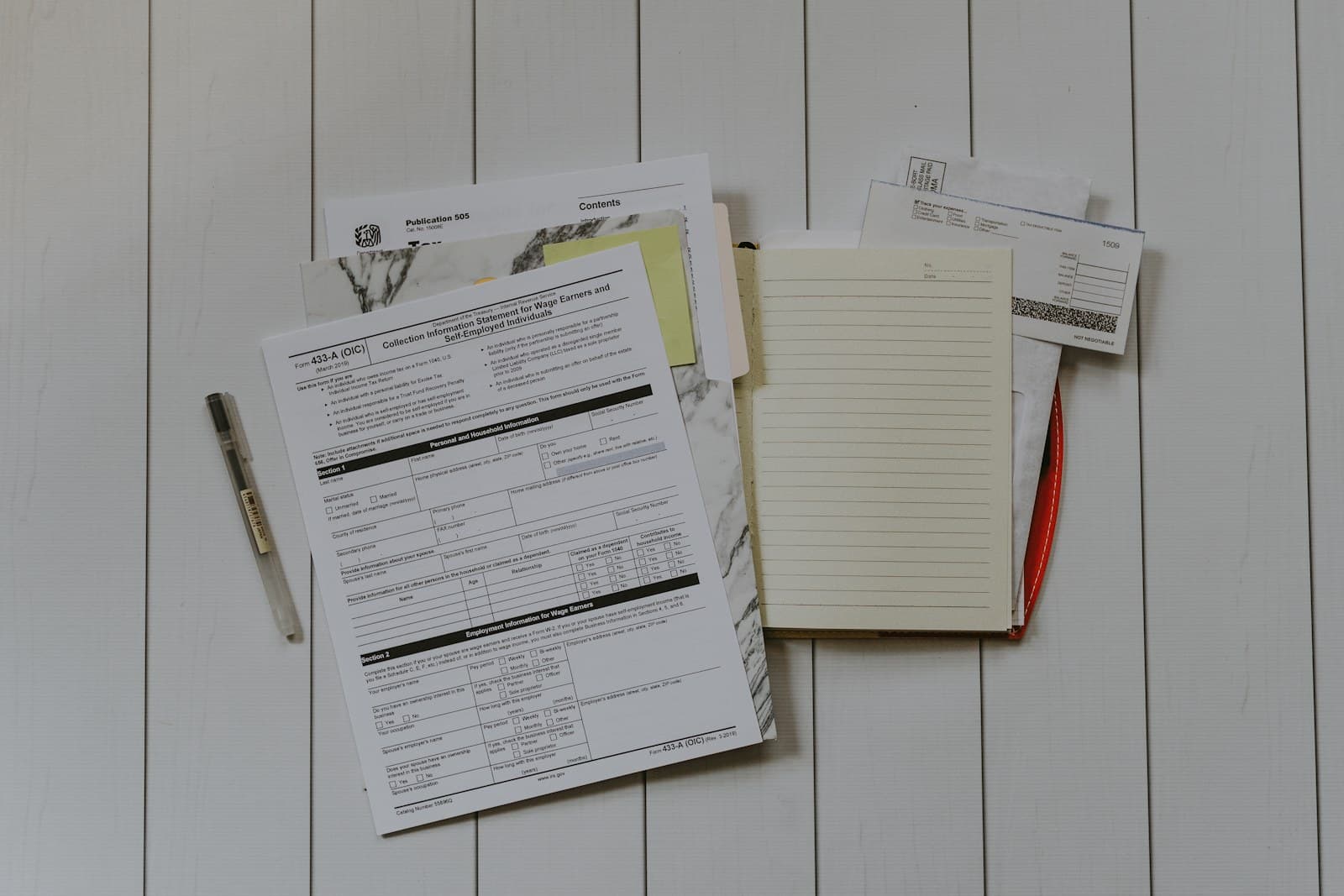 Pricing figures and calculator on a desk